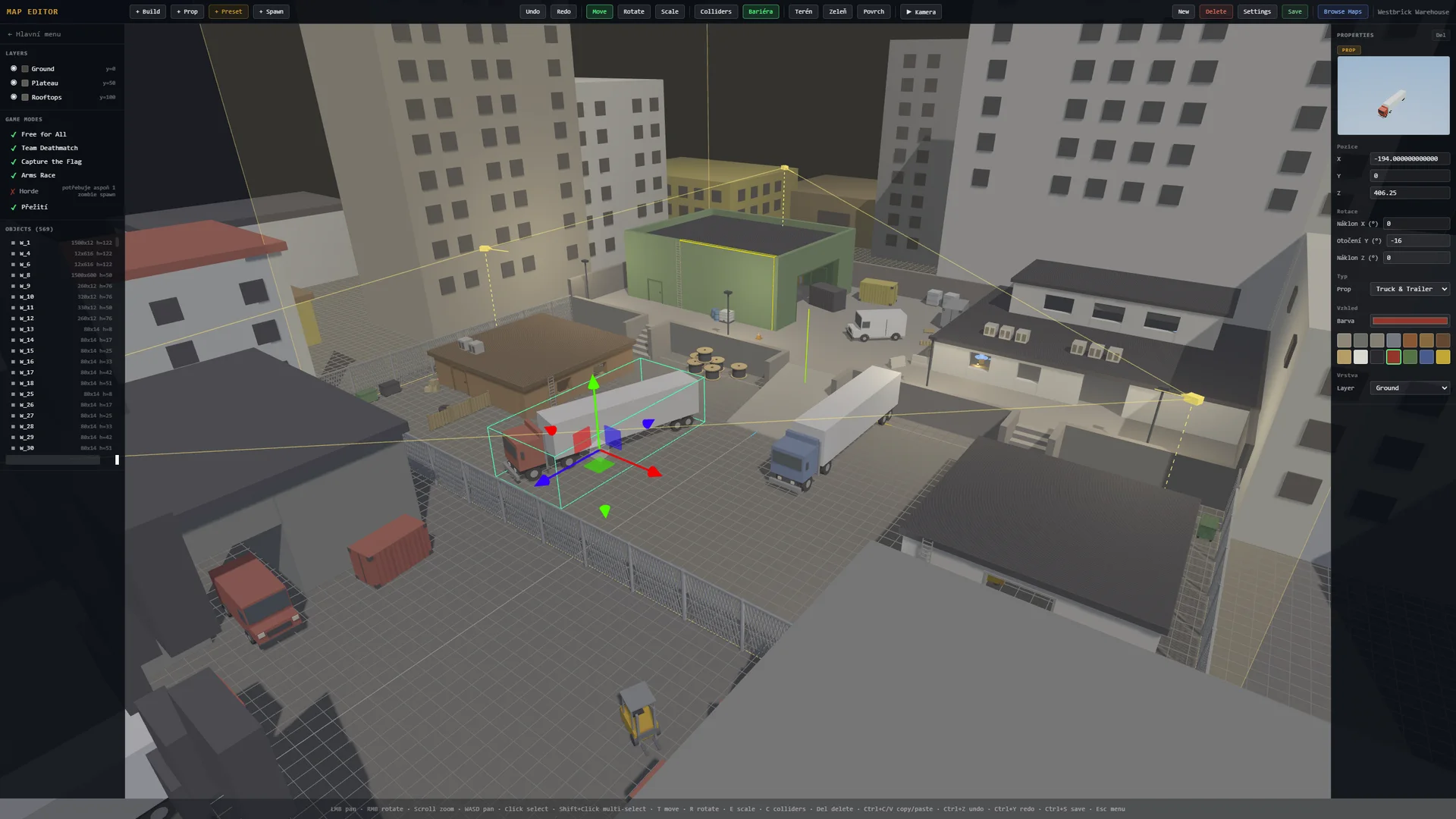 Screenshot editoru map